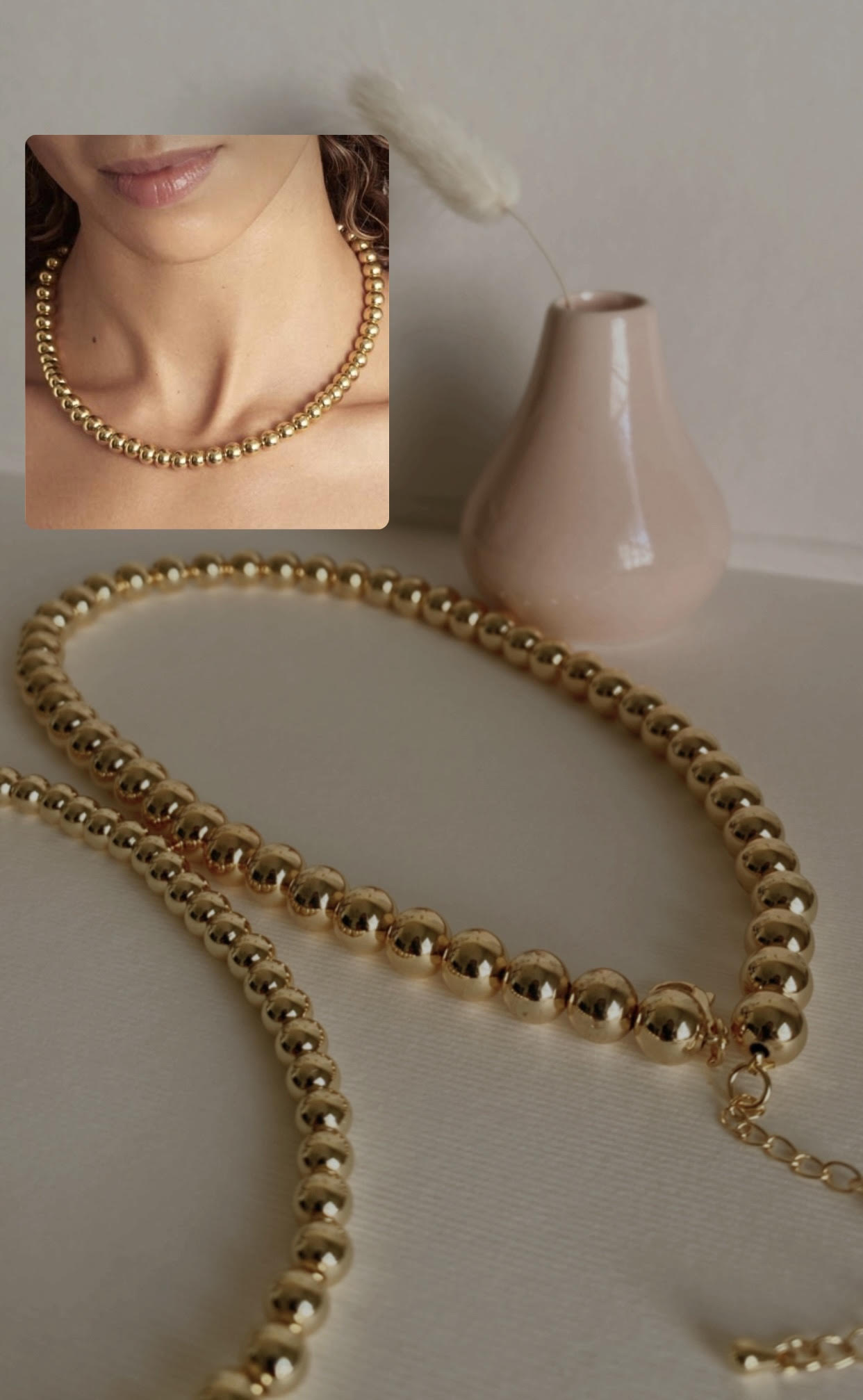 Gold Bead Necklace